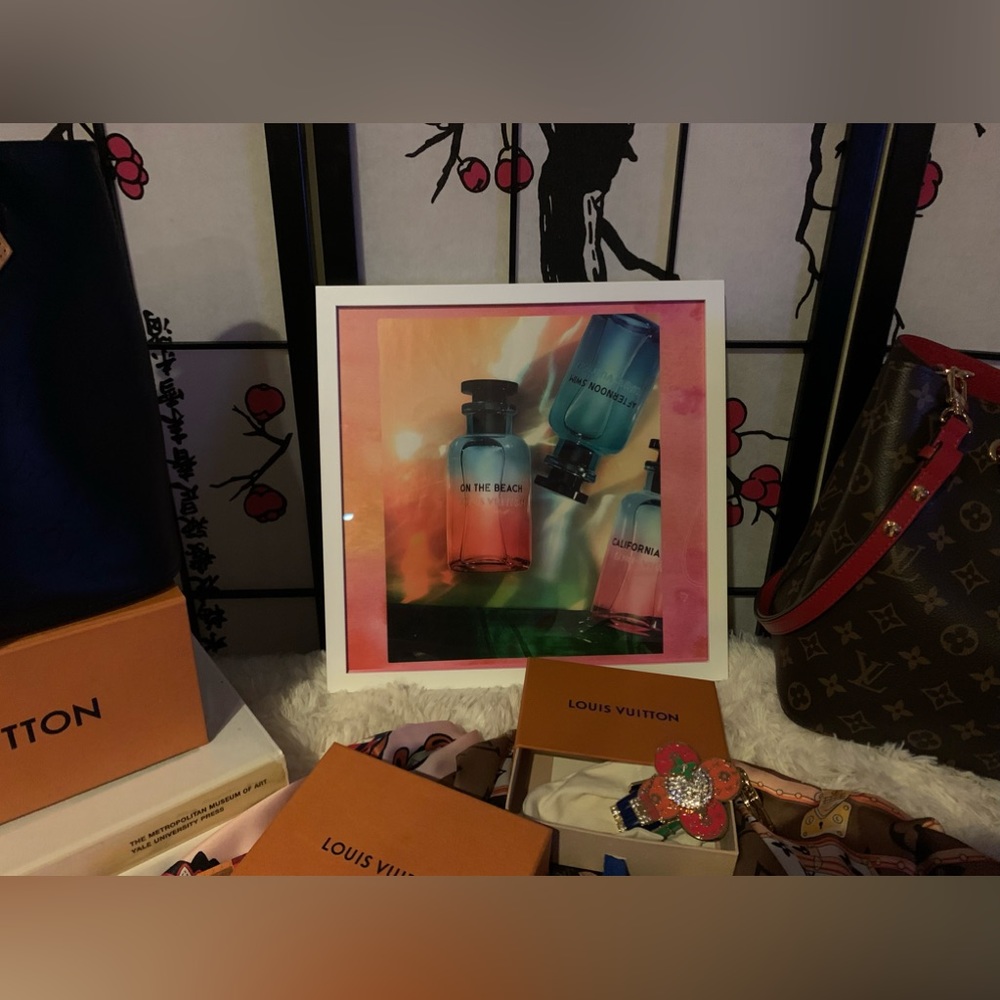 Louis Vuitton framed magazine photograph quality.Used for LV perfumes campaign.
